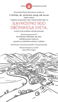 Vabilo na slavnostno sejo. 